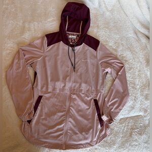 Columbia Omni-Shade Hooded Lightweight Jacket Pink/Burgundy | Size M